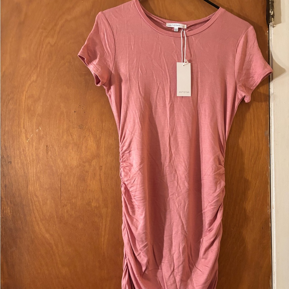 Antistar Pink Ruched Women's Dress